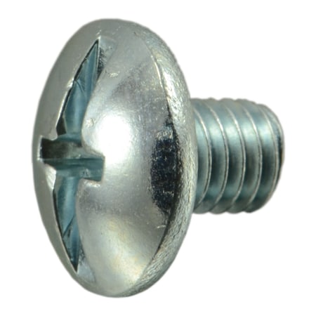 #10-32 X 1/4 In Combination Phillips/Slotted Truss Machine Screw, Zinc Plated Steel, 50 PK